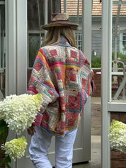 Veste matelassée à ourlet imprimé 