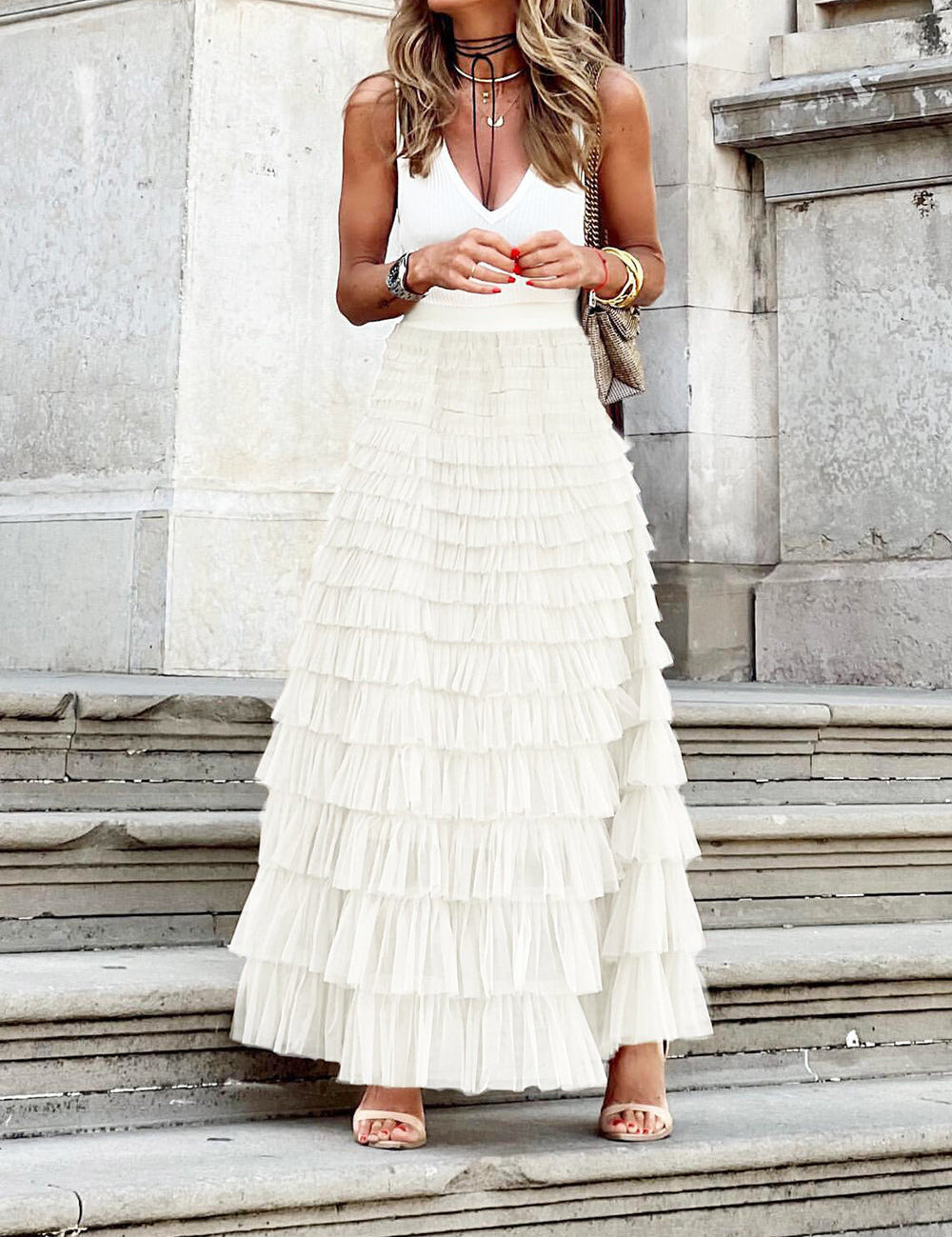 Mesh Layered Cake Skirt