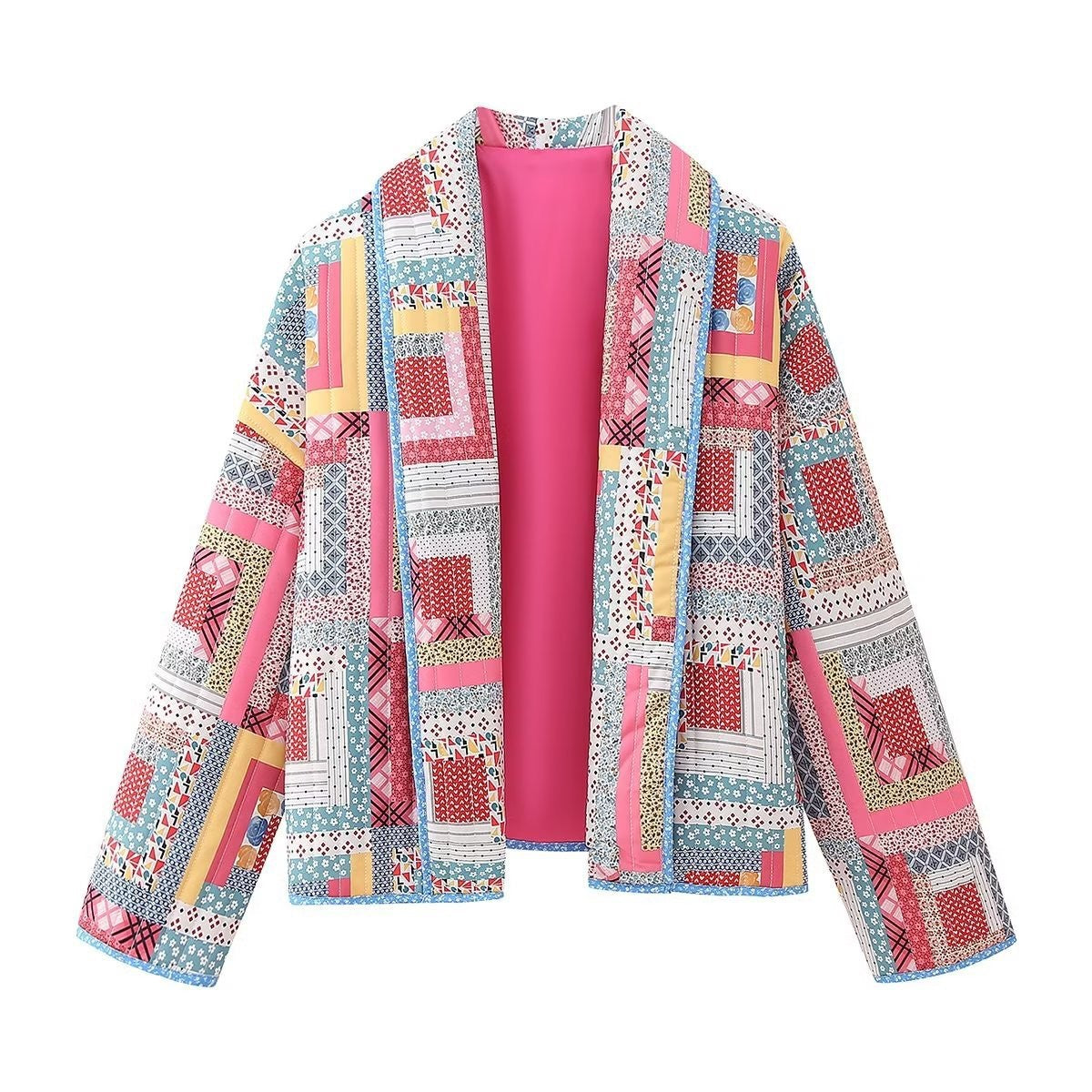 Veste matelassée à ourlet imprimé 