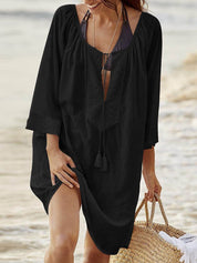Chemise extérieure bikini lâche en dentelle, protection solaire pour la plage
