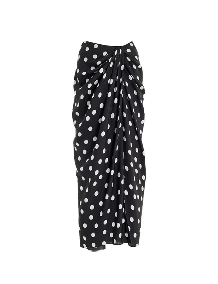 Bikini Set with Polka Dot Wrap Skirt