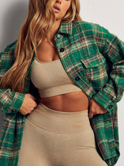 Veste chemise boutonnée à carreaux Catching Feelings 