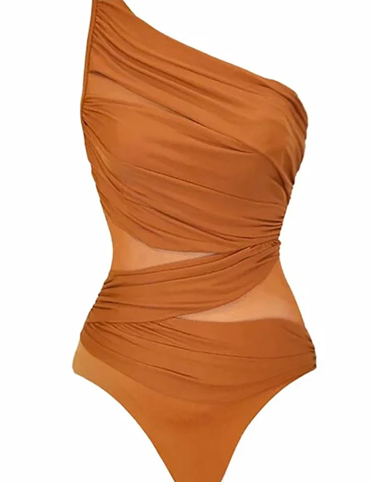 One-Shoulder Monokini Swimsuit Set