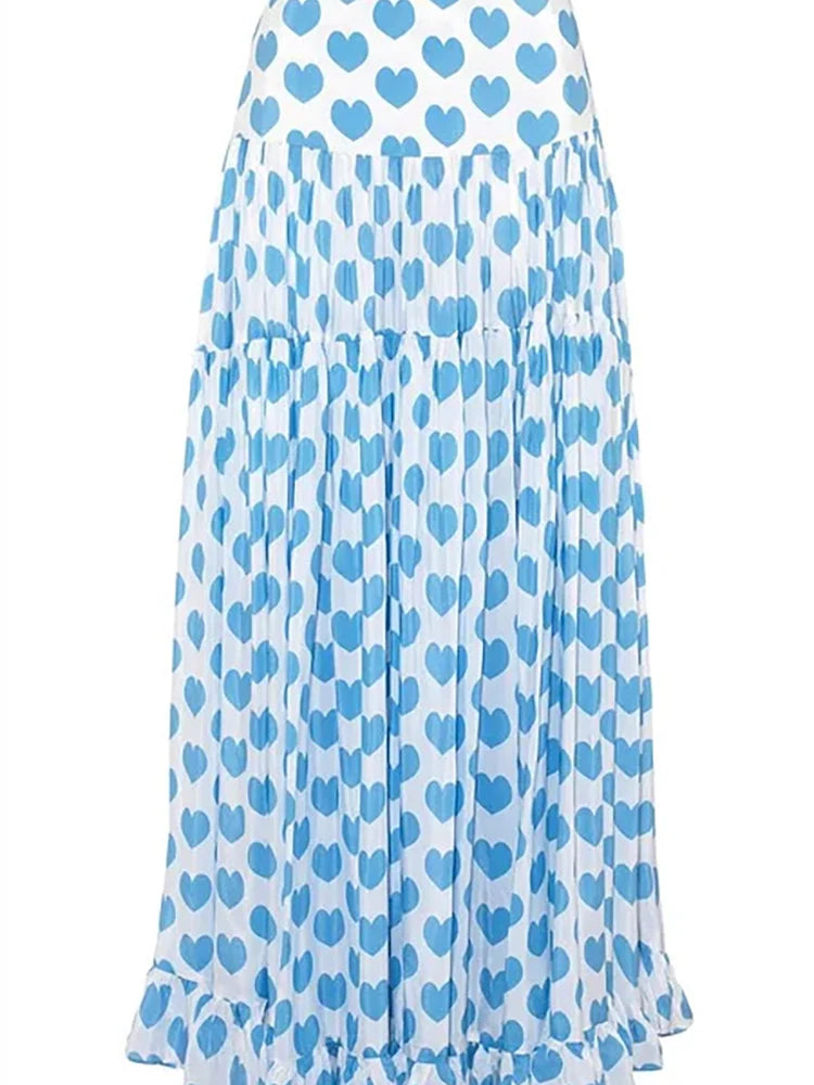 Printed One-Piece Skirted Swimsuit Set