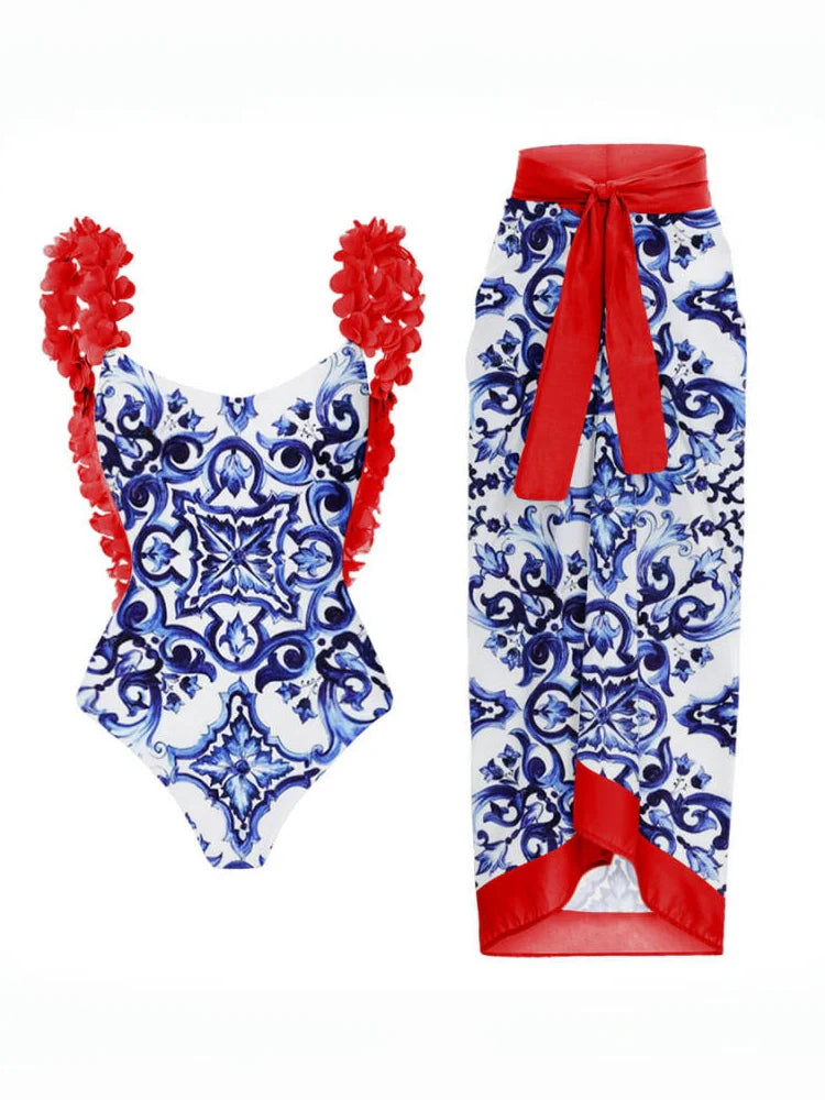 Reversible Colorblock One-Piece with Appliqué