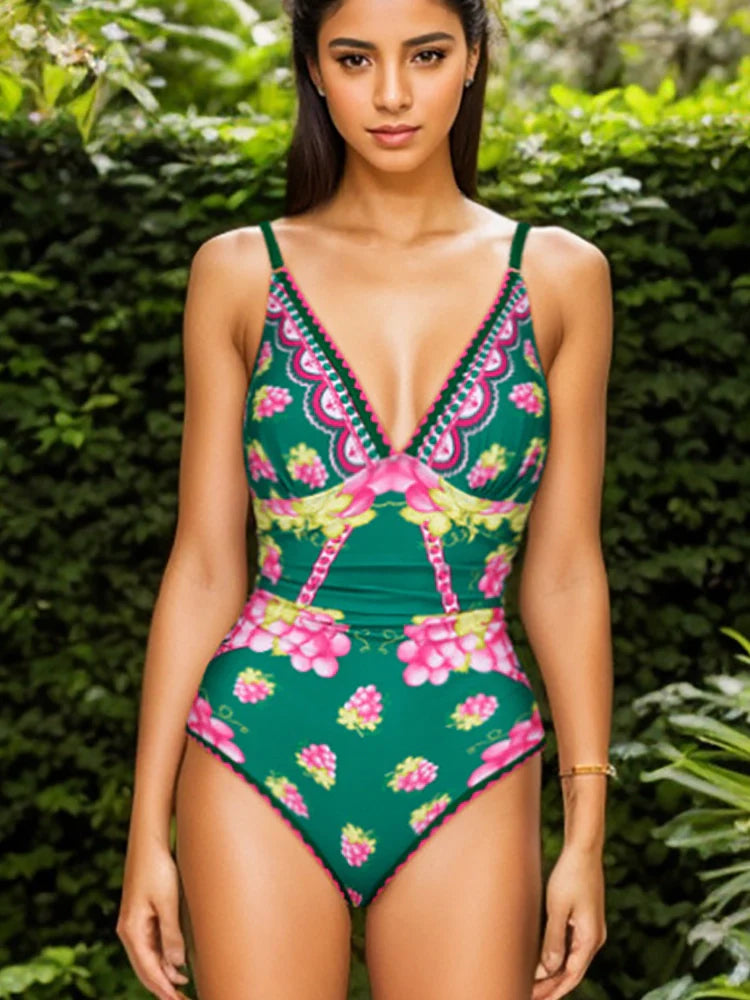 Deep V Cami Maxi Dress Swimsuit Set