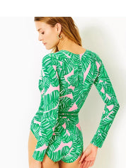 Green Printed Surf Shorts Set