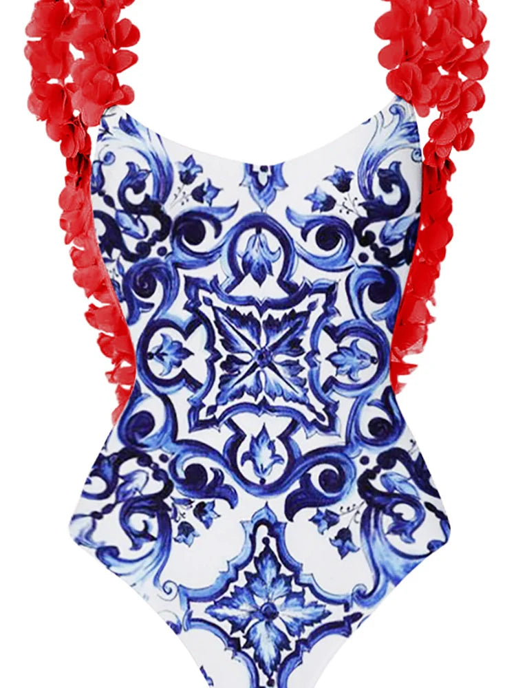 Reversible Colorblock One-Piece with Appliqué