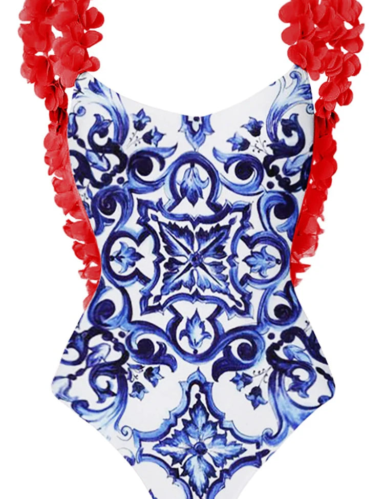 Reversible Colorblock One-Piece with Appliqué