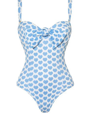 Printed One-Piece Shorts Swimsuit Set