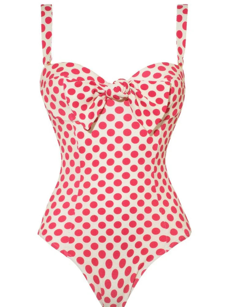 Pink Printed Skirted One-Piece Swimsuit Set