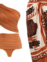 Retro Mesh Patchwork Bikini Set