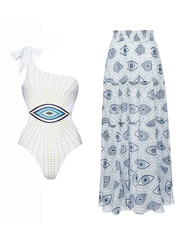 Evil Eye Print One-Piece Swimsuit