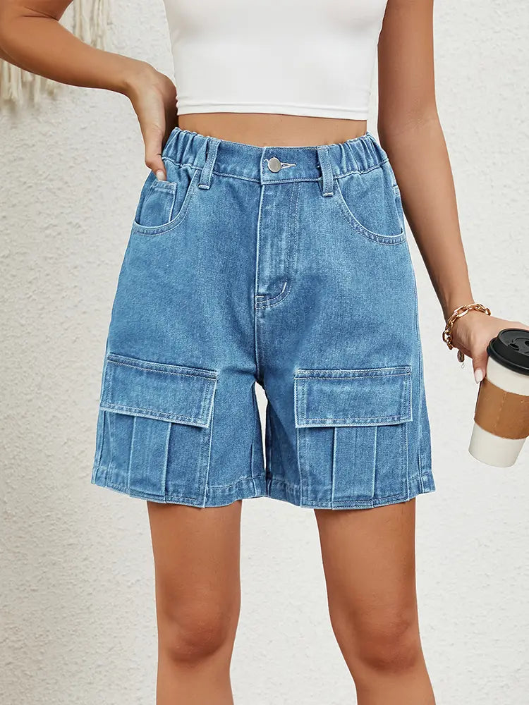 Pantaloncini Utilitari Elasticizzati Lavati