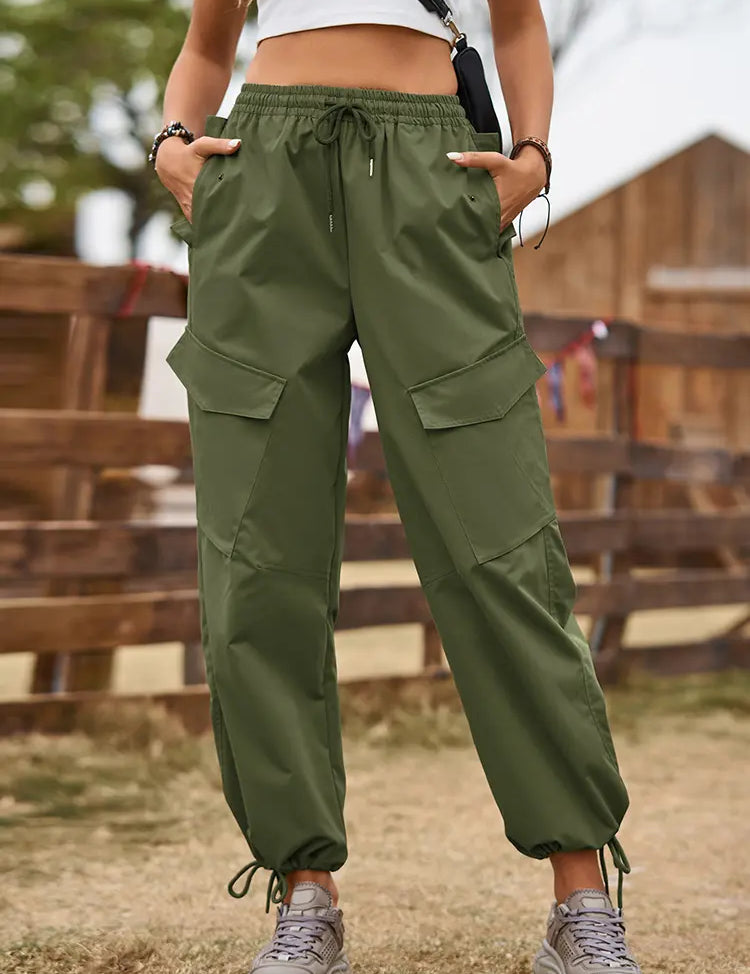 Street Style Drawstring Jogger Cargo Pants