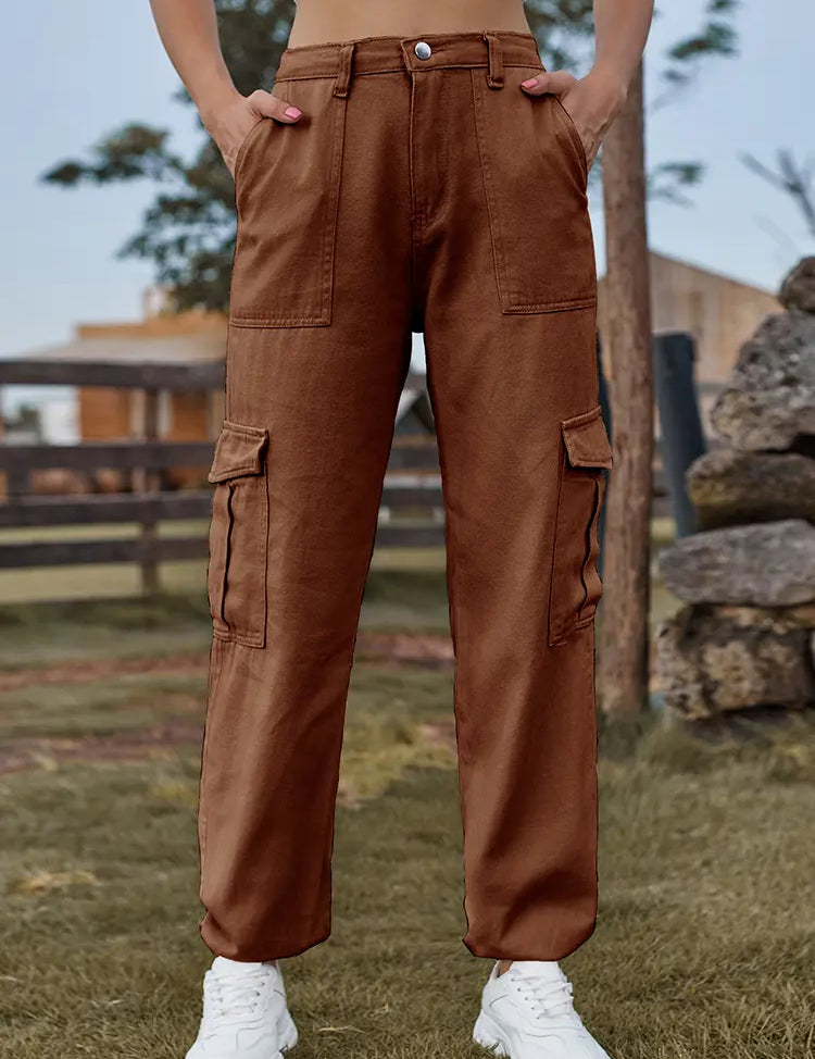 Trendy Elastic Waist Denim Jogger Pants