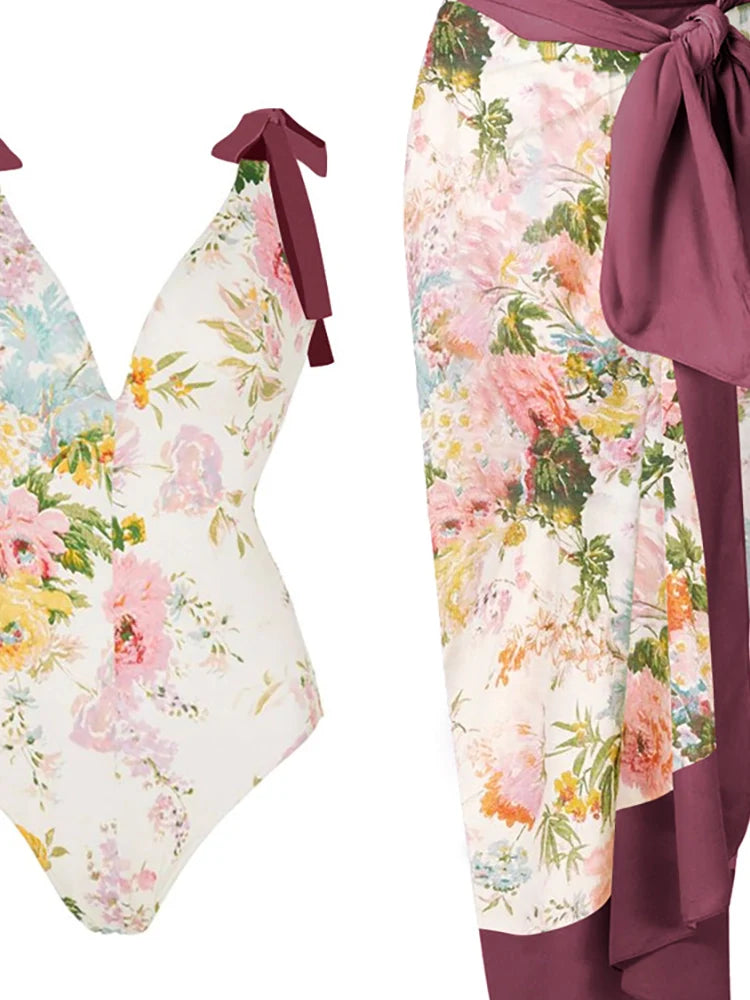 Appliqué Tie-Up Sexy Bikini Set