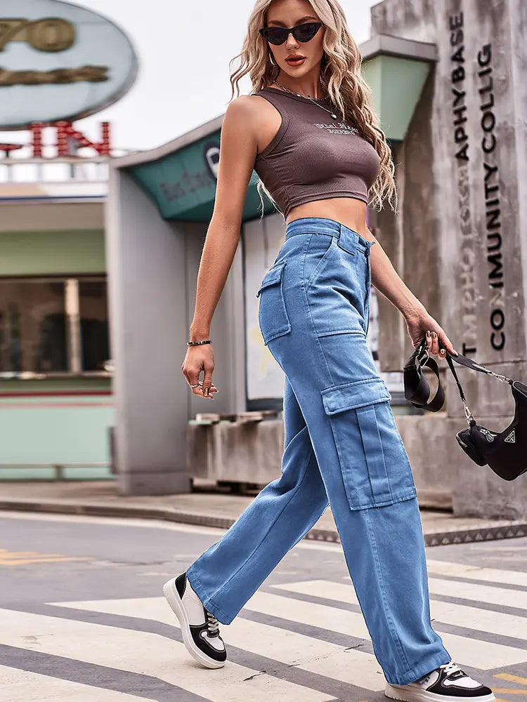 Jeans Versatili con Tasche Multiple