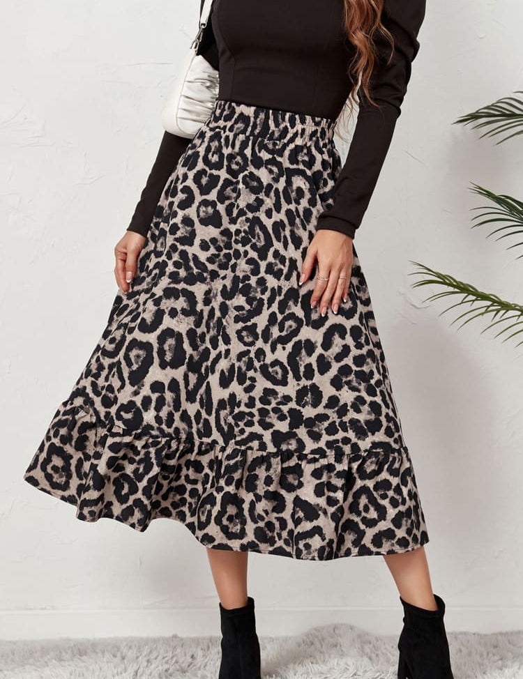 Sexy Leopard Print High Waist Skirt