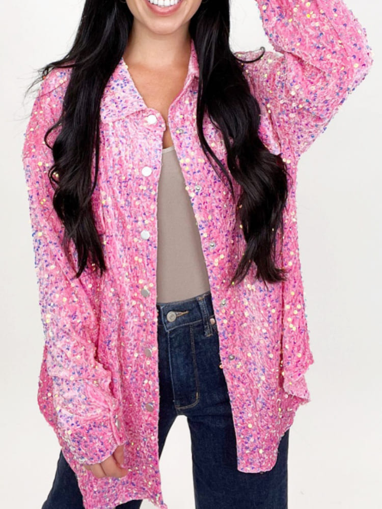 Chemise à poches à paillettes