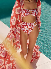 Halter Neck Printed Bikini Set