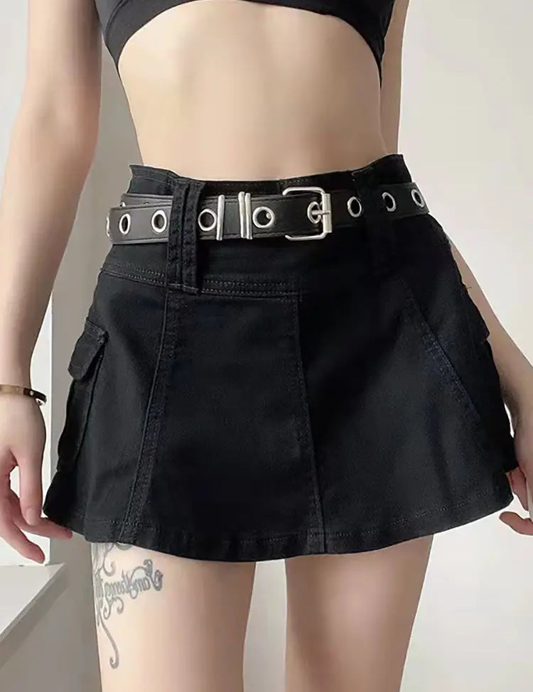 Sleek High-Waisted Denim Skirt