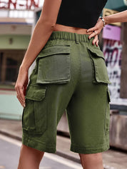 Shorts di jeans alla moda con vita elastica