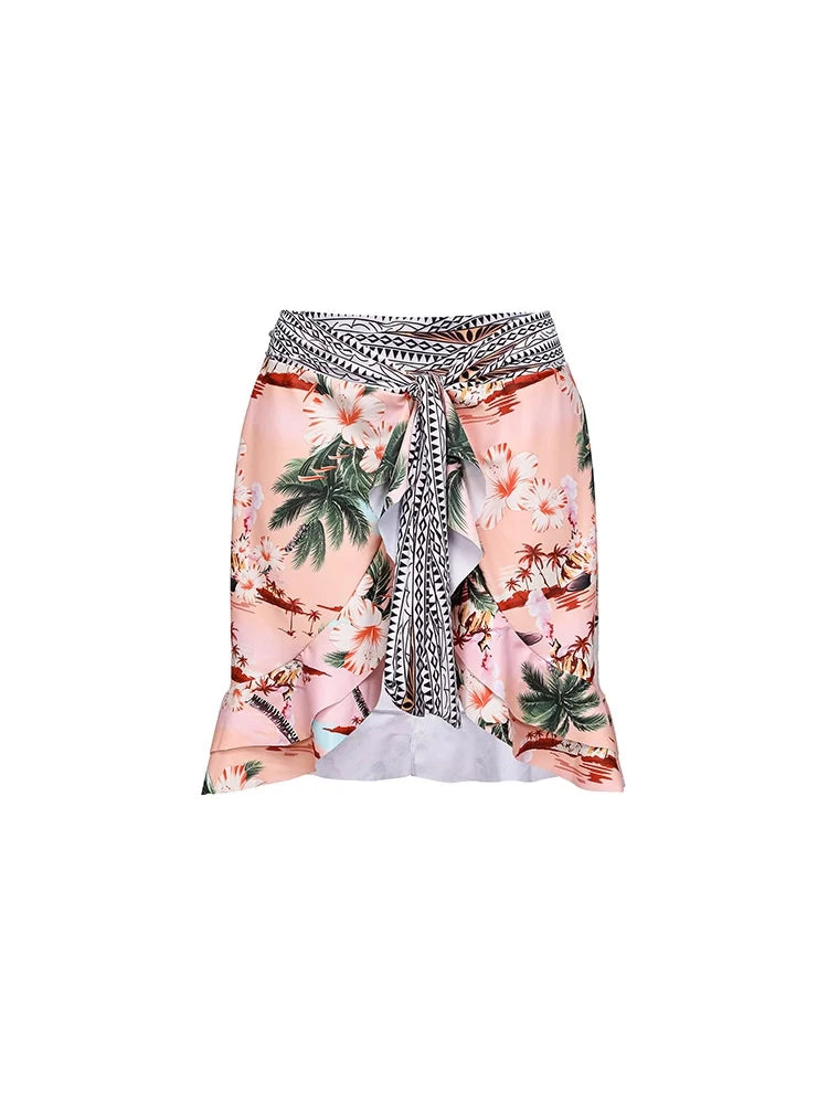 Palm Tree Print Vacation Bikini Set