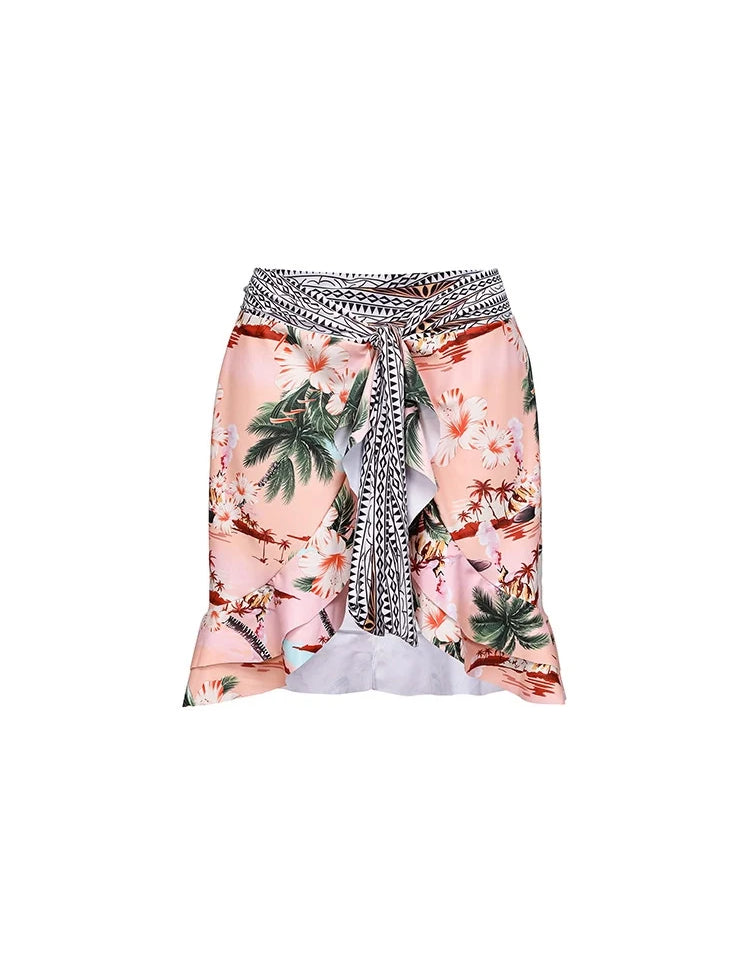 Palm Tree Print Vacation Bikini Set