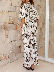 Chemise ample à imprimé floral botanique