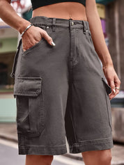 Shorts di jeans alla moda con vita elastica