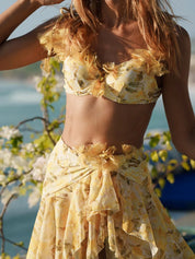 Floral High-Waist Bikini Set for Women