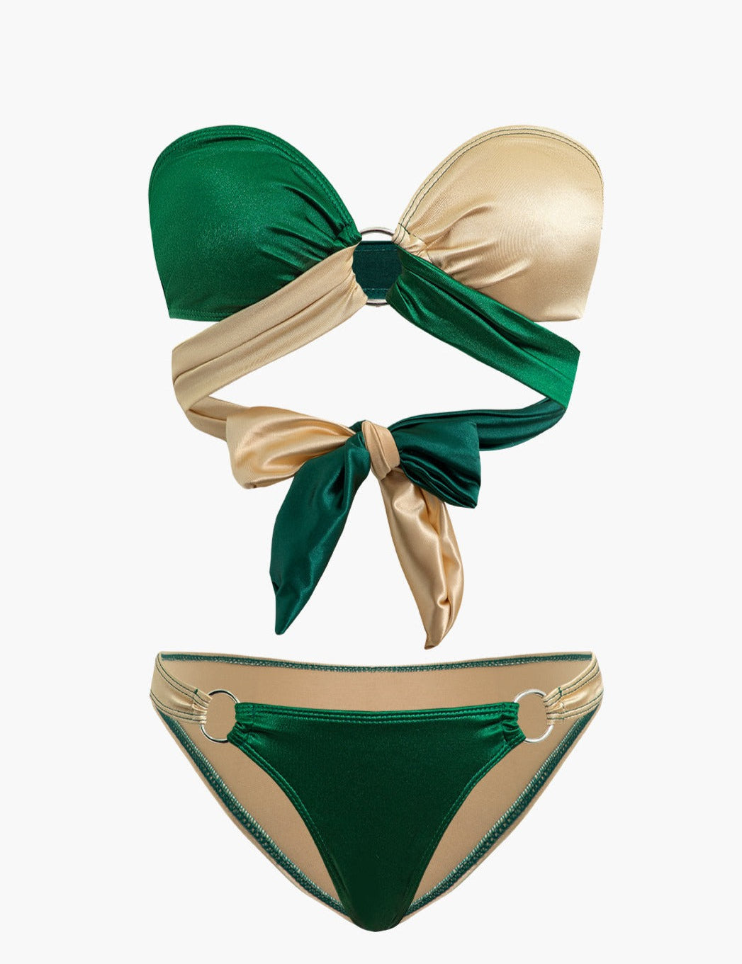 Contrast Knot Bikini Set