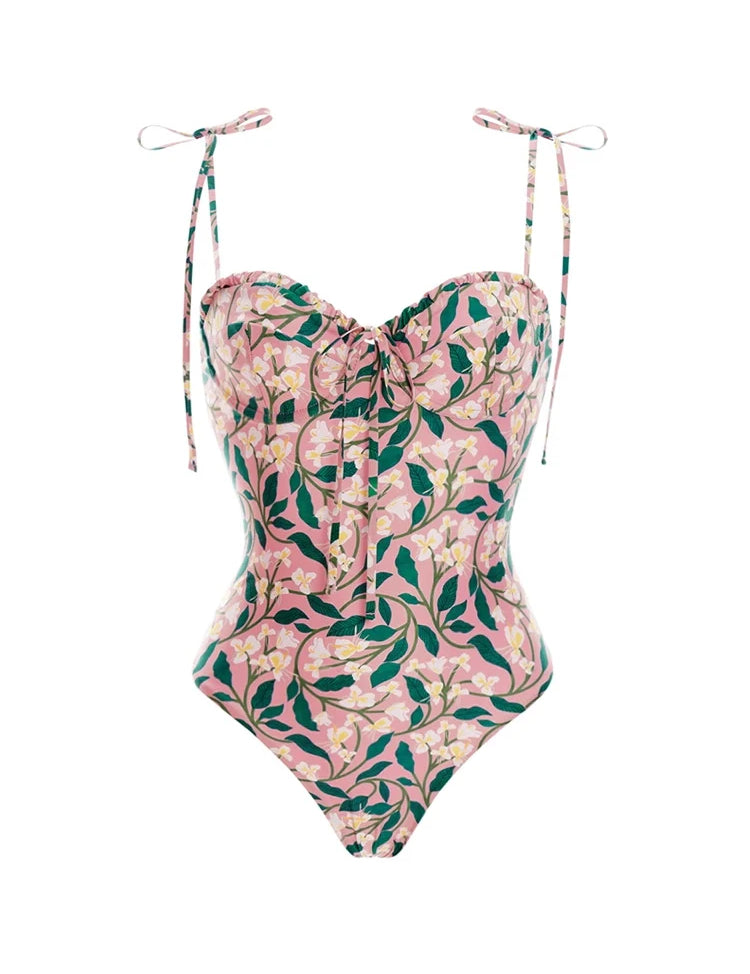Ruffle High-Waist Floral Bikini Set