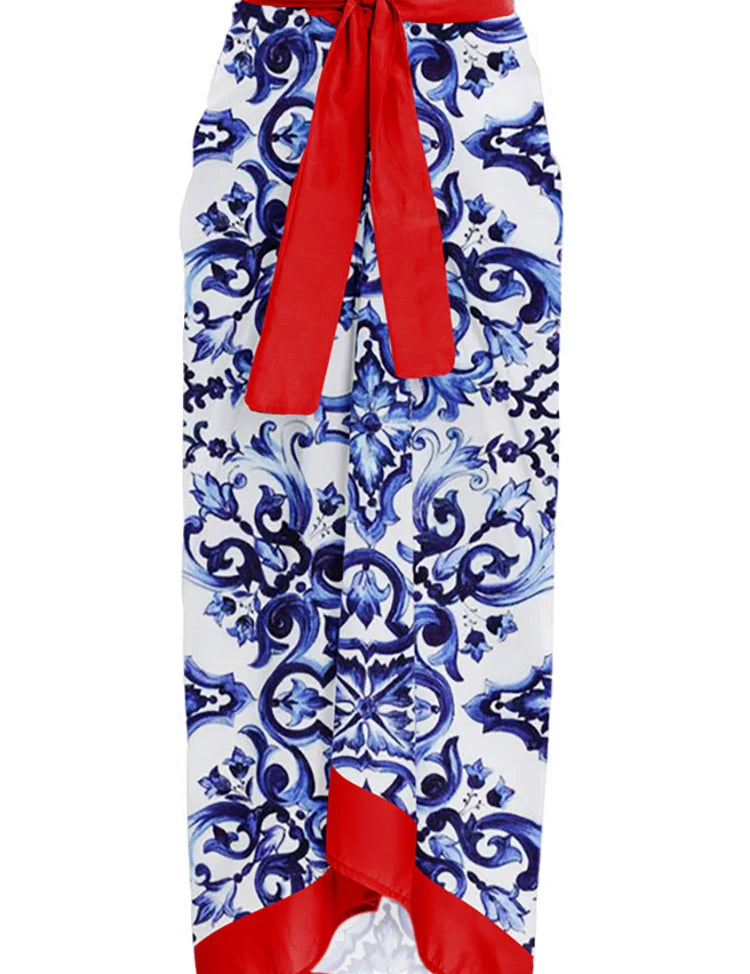 Reversible Contrast Bikini with Appliqué