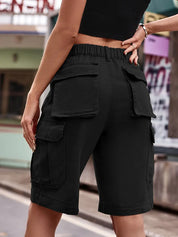 Shorts di jeans alla moda con vita elastica
