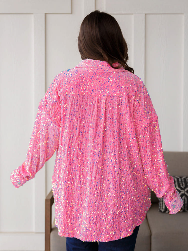 Chemise à poches à paillettes