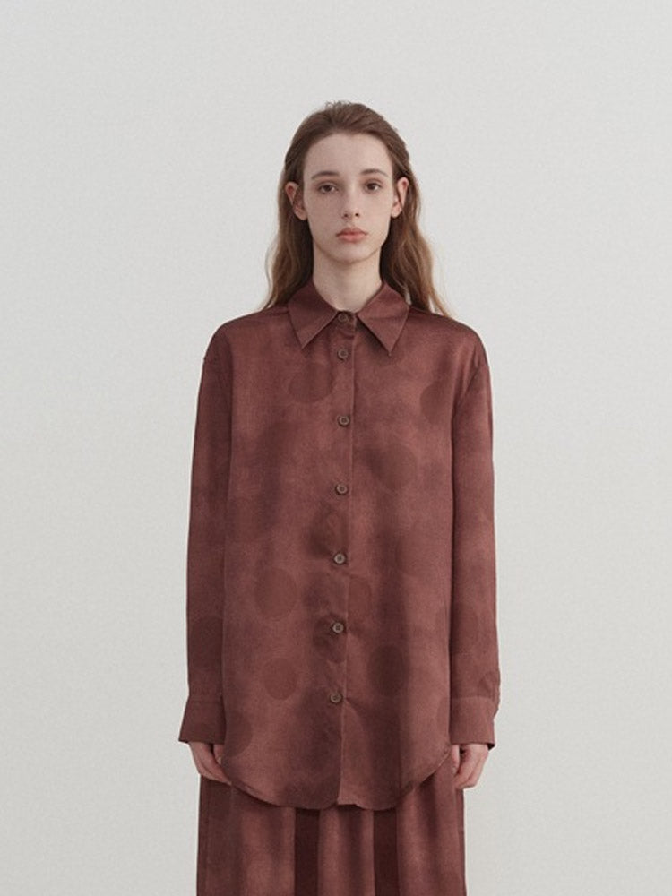 Chemise à manches longues à pois