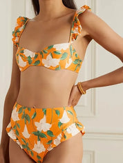Ruffle Floral Bikini Set