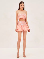Luminous Allure Mirror Skirt Set