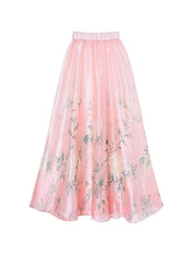 Pink Floral One-Piece with 3D Crystal Flowers