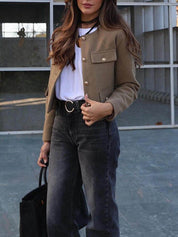 Chanel Style Fashion Button Short Suit Jacket
