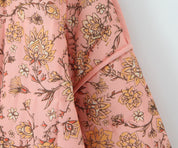 Veste patchwork à col montant et imprimé floral