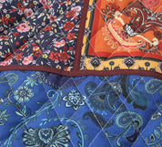 Casaco Acolchoado Multicolor com Estampa de Padrão Étnico