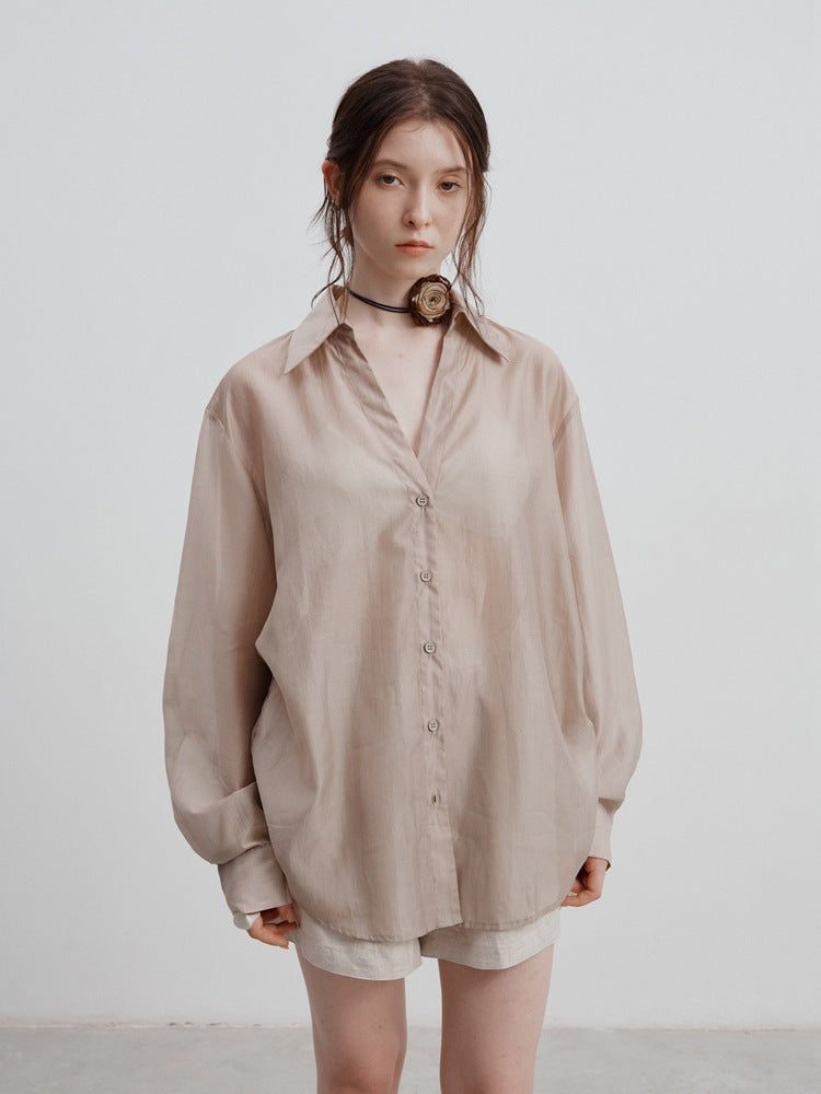 Chemise légère à manches longues avec protection solaire