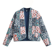 Veste à épaules tombantes et imprimé patchwork floral