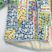 Veste imprimée patchwork à motifs floraux jaune-vert