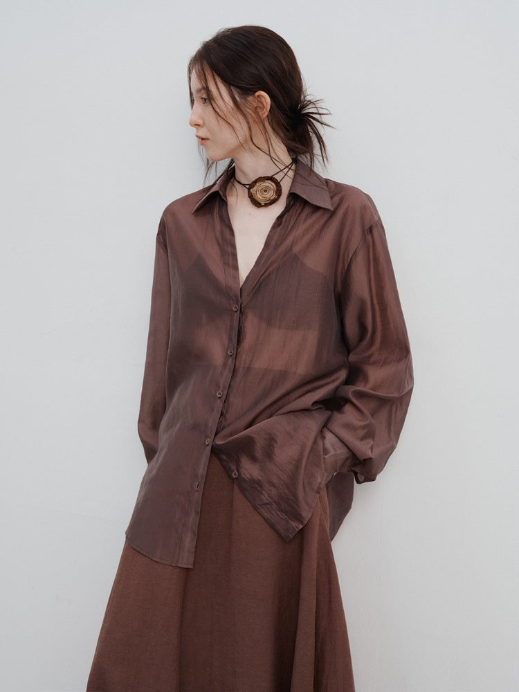 Chemise légère à manches longues avec protection solaire