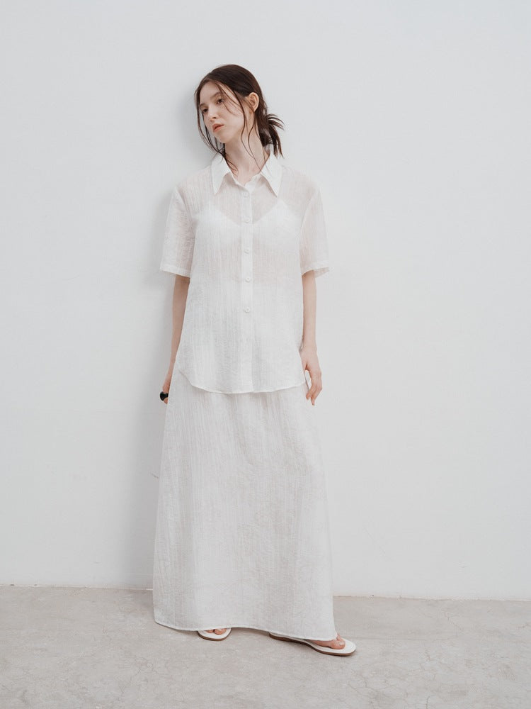 Chemise Tencel à motif jacquard