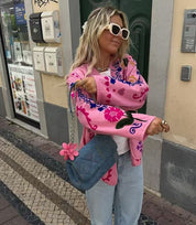 Cute Graffiti Style Print Thin Jacket